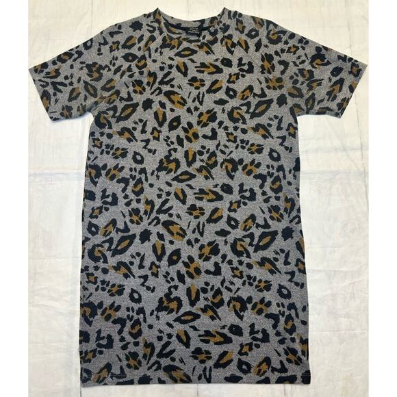 Zara Dresses & Skirts - Zara Trafulac Womens Crew‎ Neck Gray Blk Brn Sweater Dress Medium